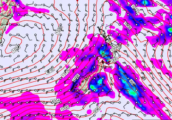 New Zealand forecast chart for Friday, March 13th, 2026 at 12:00 PM