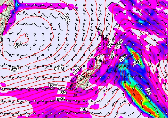 New Zealand forecast chart for Friday, March 13th, 2026 at 6:00 PM
