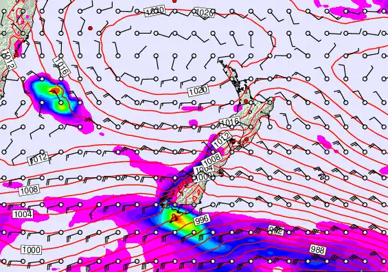 New Zealand forecast chart for Sunday, March 15th, 2026 at 6:00 AM
