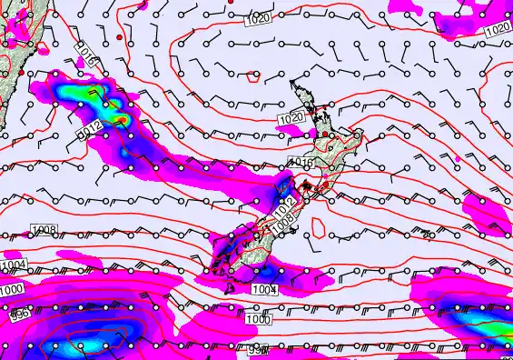 New Zealand forecast chart for Sunday, March 15th, 2026 at 6:00 PM