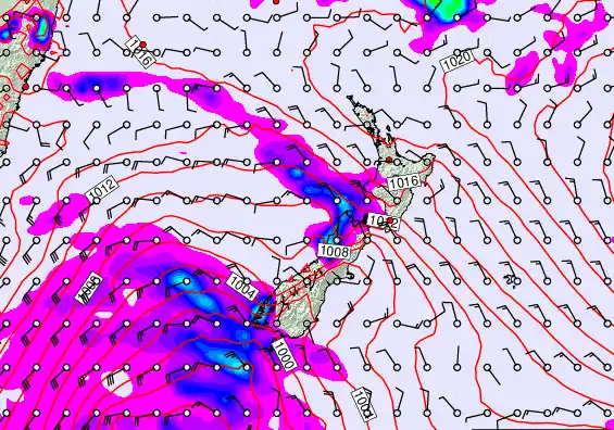 New Zealand forecast chart for Tuesday, March 17th, 2026 at 6:00 AM