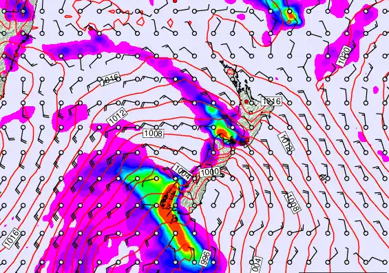 New Zealand forecast chart for Tuesday, March 17th, 2026 at 12:00 PM