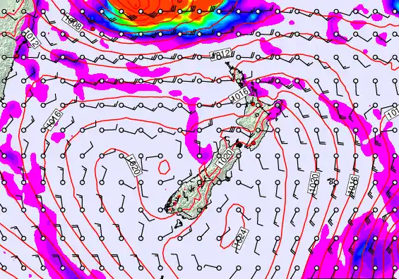 New Zealand forecast chart for Tuesday, March 10th, 2026 at 12:00 AM