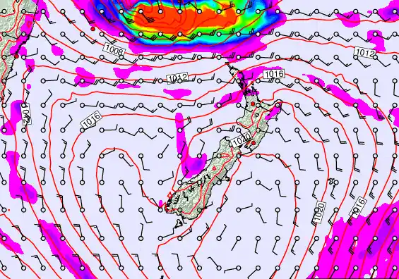 New Zealand forecast chart for Tuesday, March 10th, 2026 at 6:00 AM