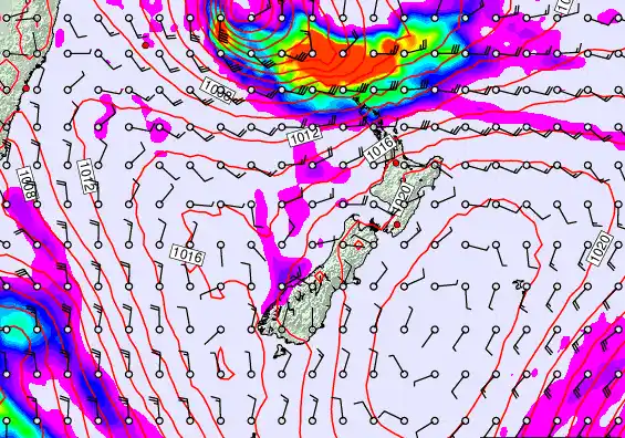 New Zealand forecast chart for Tuesday, March 10th, 2026 at 6:00 PM