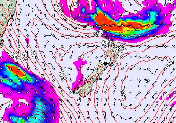 New Zealand forecast chart for Wednesday, March 11th, 2026 at 6:00 AM