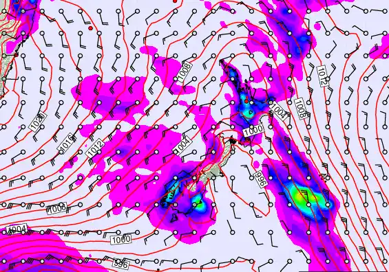 New Zealand forecast chart for Friday, March 13th, 2026 at 6:00 AM