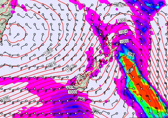 New Zealand forecast chart for Friday, March 13th, 2026 at 6:00 PM