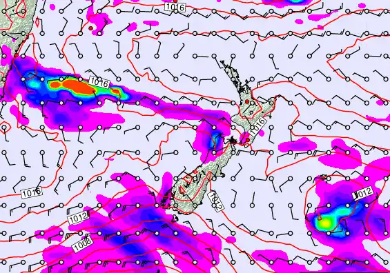 New Zealand forecast chart for Tuesday, March 17th, 2026 at 6:00 PM