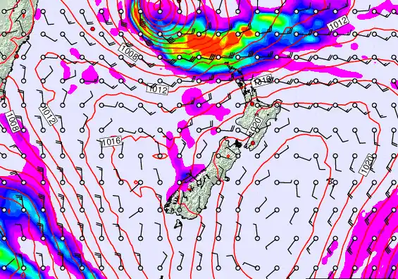 New Zealand forecast chart for Tuesday, March 10th, 2026 at 6:00 PM