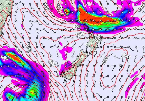New Zealand forecast chart for Wednesday, March 11th, 2026 at 6:00 AM