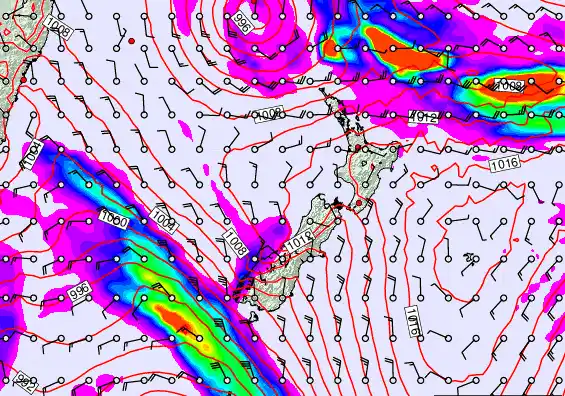 New Zealand forecast chart for Wednesday, March 11th, 2026 at 6:00 PM