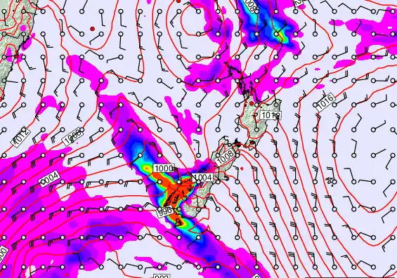 New Zealand forecast chart for Thursday, March 12th, 2026 at 12:00 PM