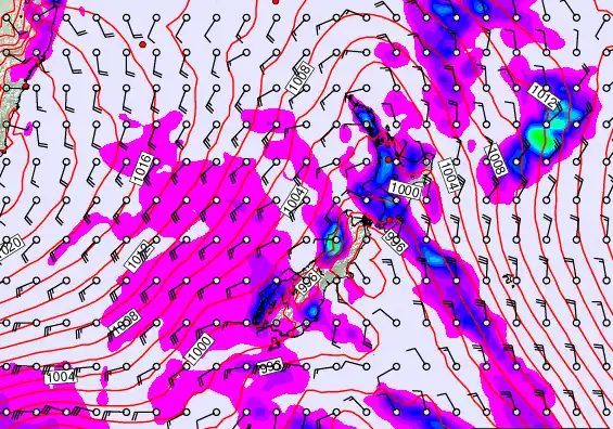 New Zealand forecast chart for Friday, March 13th, 2026 at 6:00 AM