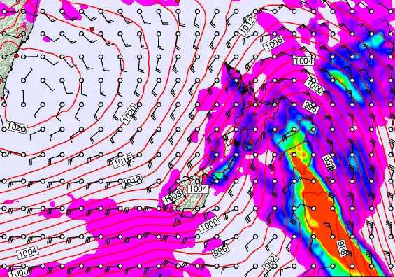 New Zealand forecast chart for Friday, March 13th, 2026 at 6:00 PM