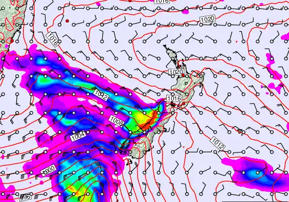 New Zealand forecast chart for Tuesday, March 17th, 2026 at 6:00 AM