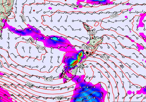 New Zealand forecast chart for Tuesday, March 17th, 2026 at 6:00 PM