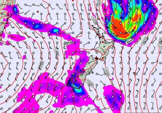 New Zealand forecast chart for Thursday, March 19th, 2026 at 12:00 PM