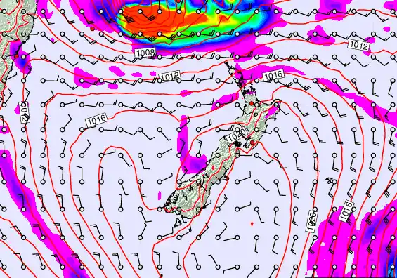New Zealand forecast chart for Tuesday, March 10th, 2026 at 6:00 AM