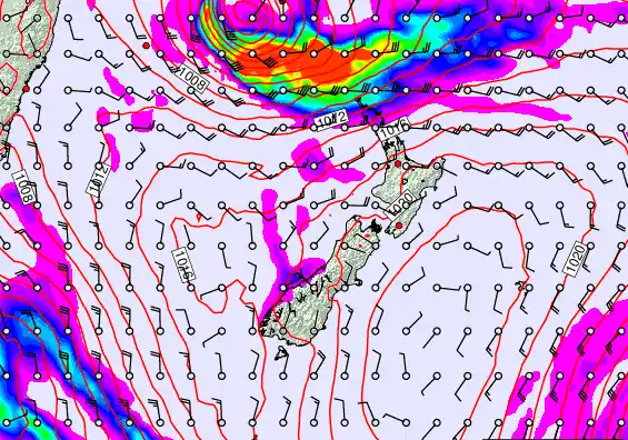New Zealand forecast chart for Tuesday, March 10th, 2026 at 6:00 PM