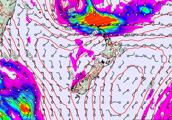 New Zealand forecast chart for Wednesday, March 11th, 2026 at 12:00 AM