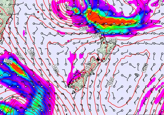New Zealand forecast chart for Wednesday, March 11th, 2026 at 6:00 AM