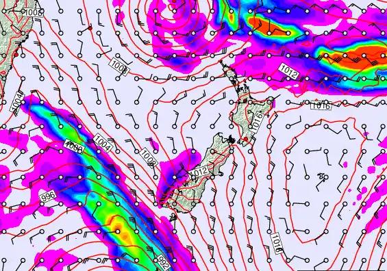 New Zealand forecast chart for Wednesday, March 11th, 2026 at 6:00 PM