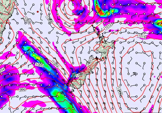 New Zealand forecast chart for Thursday, March 12th, 2026 at 12:00 AM