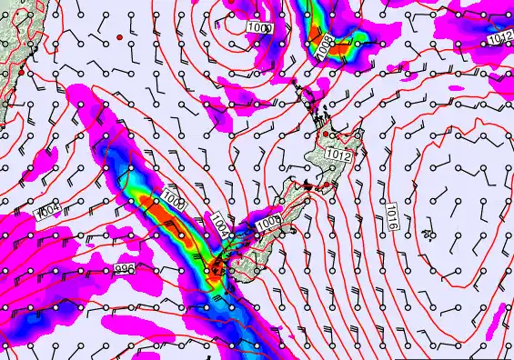 New Zealand forecast chart for Thursday, March 12th, 2026 at 6:00 AM