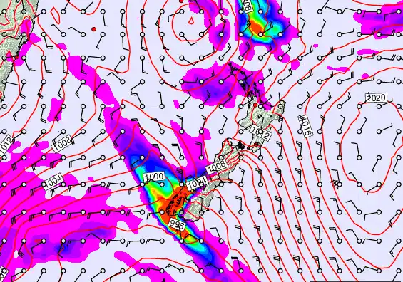 New Zealand forecast chart for Thursday, March 12th, 2026 at 12:00 PM