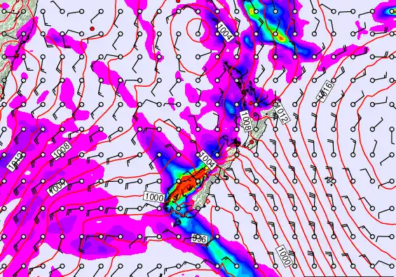 New Zealand forecast chart for Thursday, March 12th, 2026 at 6:00 PM