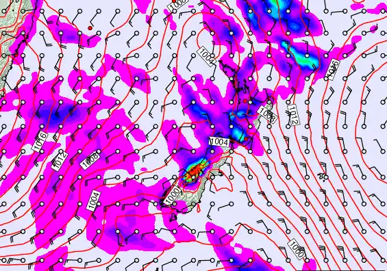 New Zealand forecast chart for Friday, March 13th, 2026 at 12:00 AM