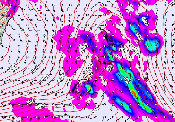 New Zealand forecast chart for Friday, March 13th, 2026 at 12:00 PM
