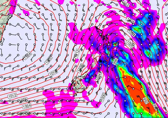 New Zealand forecast chart for Friday, March 13th, 2026 at 6:00 PM
