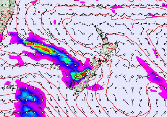New Zealand forecast chart for Tuesday, March 17th, 2026 at 6:00 AM