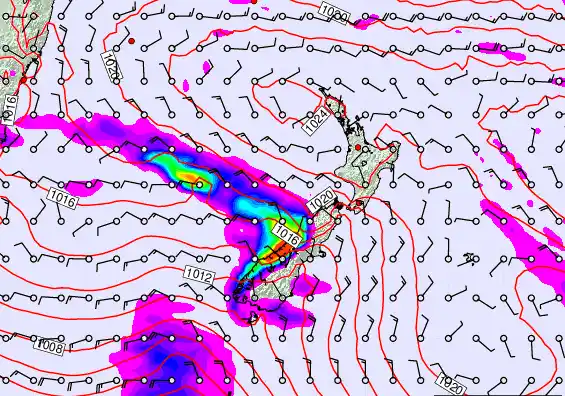New Zealand forecast chart for Tuesday, March 17th, 2026 at 12:00 PM