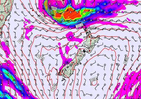 New Zealand forecast chart for Tuesday, March 10th, 2026 at 6:00 PM