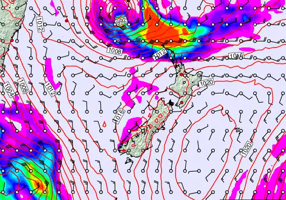 New Zealand forecast chart for Wednesday, March 11th, 2026 at 12:00 AM