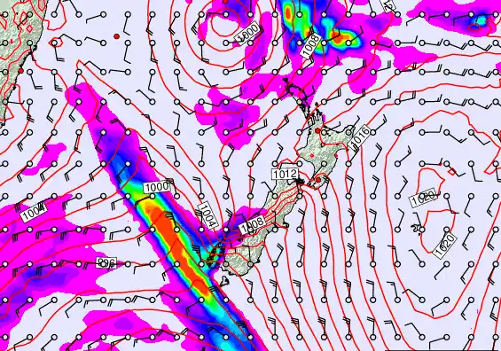 New Zealand forecast chart for Thursday, March 12th, 2026 at 6:00 AM