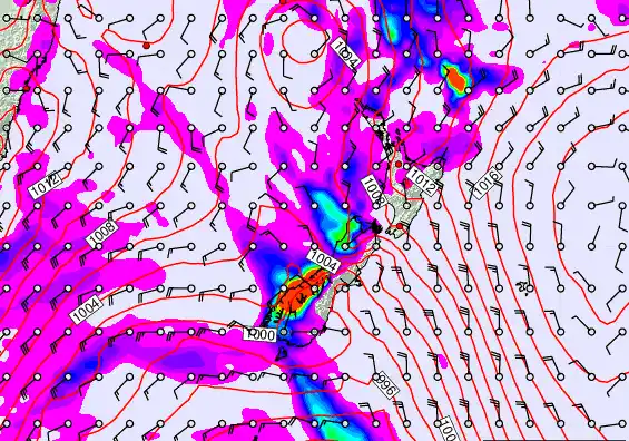 New Zealand forecast chart for Thursday, March 12th, 2026 at 6:00 PM