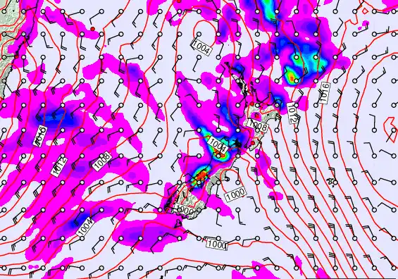 New Zealand forecast chart for Friday, March 13th, 2026 at 12:00 AM