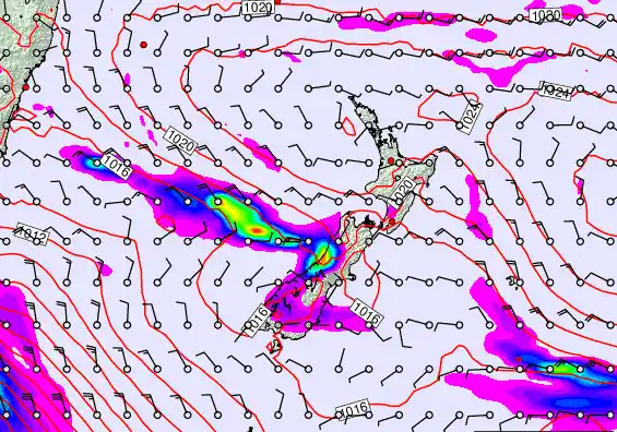 New Zealand forecast chart for Tuesday, March 17th, 2026 at 12:00 AM
