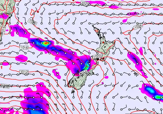 New Zealand forecast chart for Tuesday, March 17th, 2026 at 12:00 PM