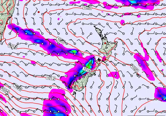 New Zealand forecast chart for Tuesday, March 17th, 2026 at 6:00 PM
