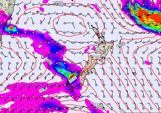 New Zealand forecast chart for Thursday, March 19th, 2026 at 12:00 AM