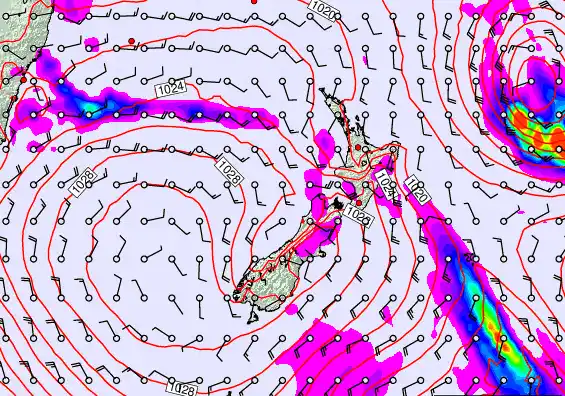 New Zealand forecast chart for Friday, March 20th, 2026 at 12:00 AM