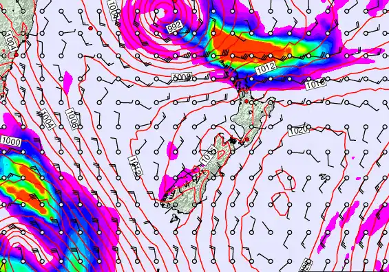 New Zealand forecast chart for Wednesday, March 11th, 2026 at 6:00 AM