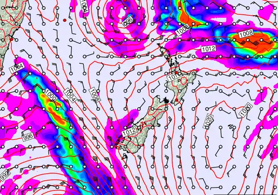 New Zealand forecast chart for Wednesday, March 11th, 2026 at 6:00 PM
