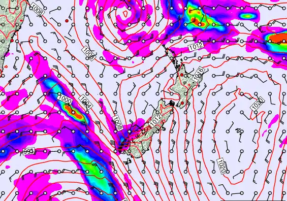 New Zealand forecast chart for Thursday, March 12th, 2026 at 12:00 AM