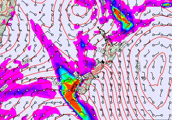 New Zealand forecast chart for Thursday, March 12th, 2026 at 12:00 PM